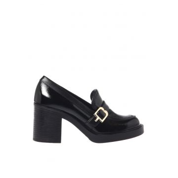 Pantofi de piele cu toc masiv