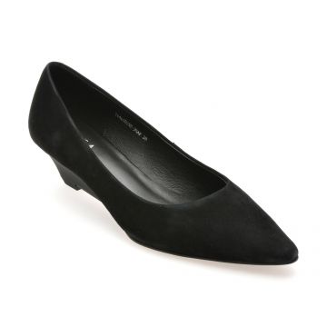 Pantofi eleganti EPICA negri, B232, din piele intoarsa
