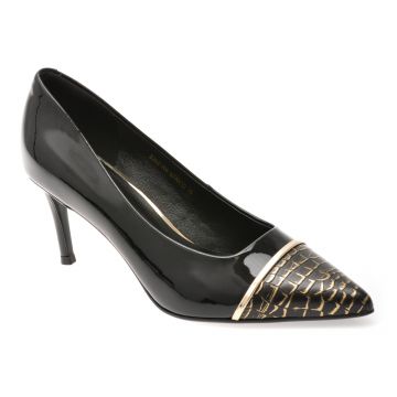 Pantofi eleganti EPICA negri, E35270A, din piele naturala lacuita
