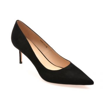 Pantofi eleganti EPICA PREMIUM negri, 2591, din piele intoarsa