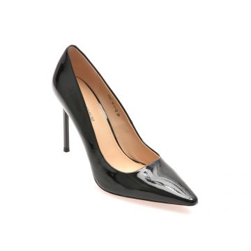 Pantofi eleganti EPICA PREMIUM negri, X212, din piele naturala lacuita