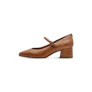 Pantofi Mary Jane de piele cu toc masiv