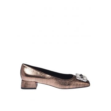 Pantofi Mary Jane din piele cu varf patrat