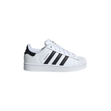 Pantofi sport Superstar II din piele si piele ecologica - Alb/Negru
