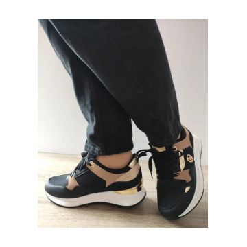 Pantofi Casual Dama  Wsc250721-1 Negri Cu Maro - Negru