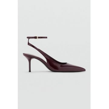 Pantofi din piele ecologica cu toc si varf ascutit