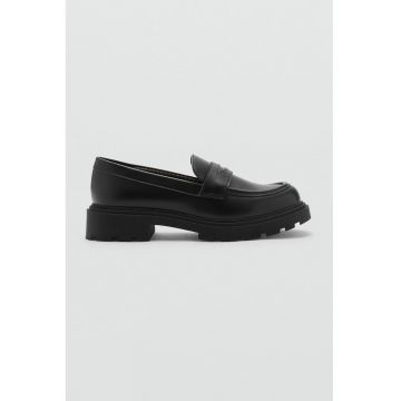 Pantofi loafer uni de piele ecologica