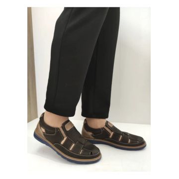 Pantofi Perforati Barbati  777 Maro Inchis + Bej - Maro