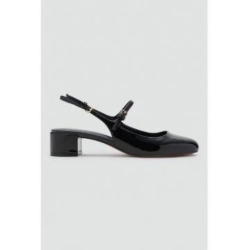 Pantofi slingback de piele sintetica lacuita