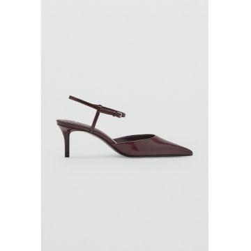 Pantofi slingback din piele ecologica cu varf ascutit