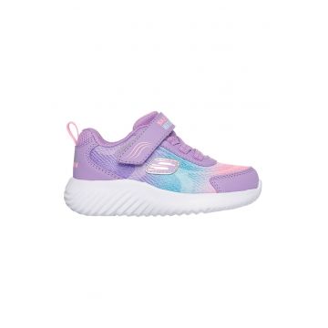 Pantofi sport Bounder cu velcro si insertii de piele ecologica - Roz deschis/Lila/Albastru deschis