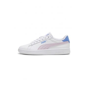 Pantofi sport de piele cu garnituri sintetice Smash 3.0 - Alb/Lila/Albastru