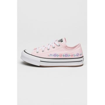 Pantofi sport low-cut cu flori brodate Lift