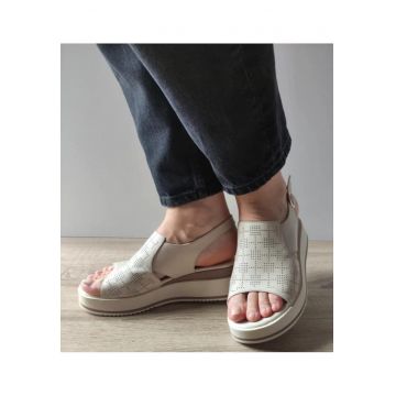 Sandale Casual Dama  50096 Crem - Crem - Crem