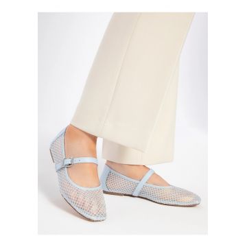Balerini dama  accente stralucitoare - albastru - material sintetic