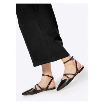 Balerini dama  piele naturala - accente metalice - negri