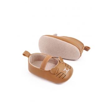 Balerini  Model Pisicuta - Casual - Piele ecologica - Fete - Banda elastica - Maro