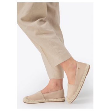 Espadrile  bej - material sintetic - varf rotund - toc plat -