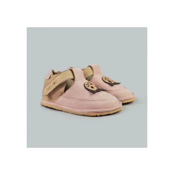 Pantofi Barefoot din piele naturala - Figaro - Roz
