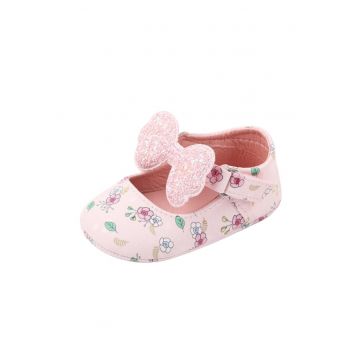 Pantofi  Cu Floricele Si Fundita - Elegant - Fete - Velcro - Multicolor