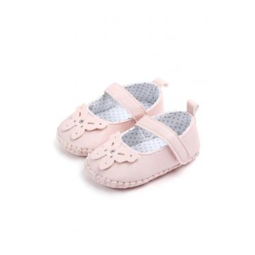 Pantofi  Cu Fluturas - Velcro - Elegant - Piele ecologica - Fete - Roz - 12-18 luni -