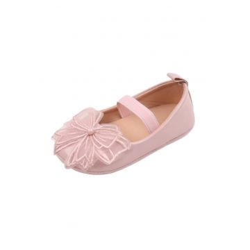 Pantofi  Cu Fundita Dantelata - Elegant - Piele lacuita - Fete - Fara inchidere