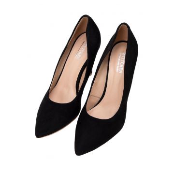 Pantofi dama -  stiletto - piele intoarsa - negru