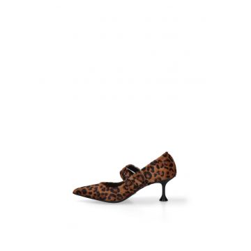 Pantofi din piele cu animal print