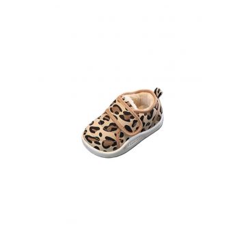 Pantofi  Imblaniti - Model Animal Print - Textil - Fete - Velcro - Multicolor
