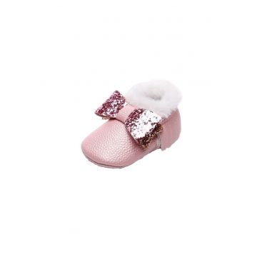 Pantofi  Imblaniti - Model Shine - Fete - Fara inchidere - Roz