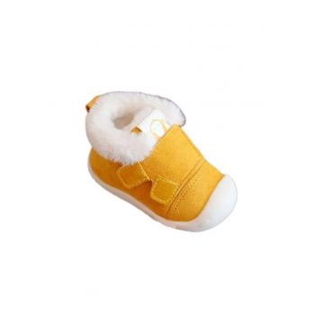 Pantofi  Imblaniti - Model Snow - Piele intoarsa - Velcro