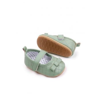 Pantofi  Model AL 13356 cu fundita - Piele ecologica - Fete - Verde