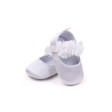 Pantofi  Model AL 13752 cu floricele - Satin - Fete - Roz
