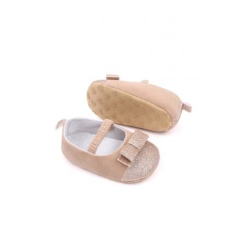 Pantofi  Model AL 13936 cu fundite sclipitoare - Textil - Crem