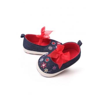Pantofi  Model AL 14162 cu broderie florala - Textil - Fete - Denim