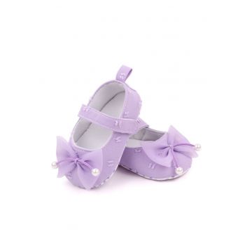 Pantofi  Model AL 14889 cu fundita - pentru bebelusi - Textil - Lila
