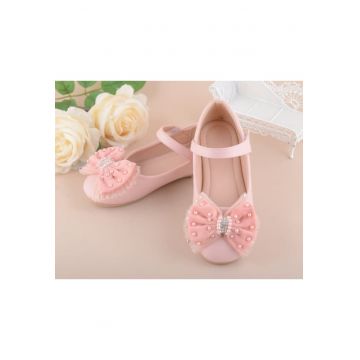 Pantofi  Model AL 15411 cu fundita - Piele ecologica - Cu bareta velcro - Roz -