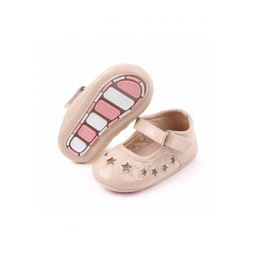 Pantofi  Model AL 15923 Stelute - Piele lacuita - Crem