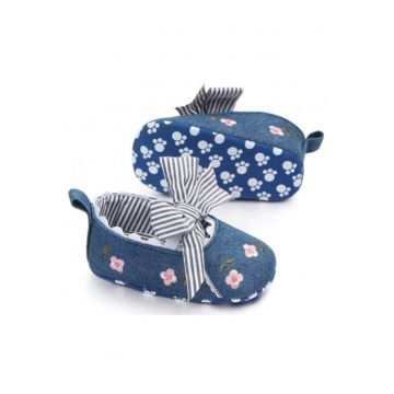 Pantofi  Model AL 16050 Floricele - Textil - Denim