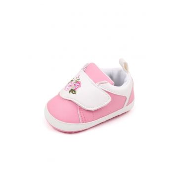 Pantofi  Model Roses - Piele ecologica - Fete - Velcro