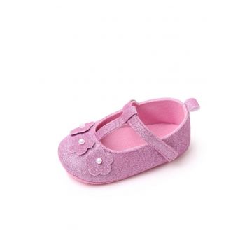 Pantofi  Model Sweety - Textil - Fete - Velcro - Roz inchis