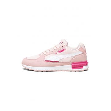 Pantofi sport cu insertii din plasa Graviton Jr - Alb/Roz pal