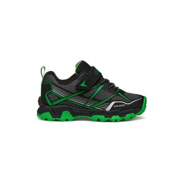 Pantofi sport impermeabili cu velcro - Negru/Gri/Verde lime