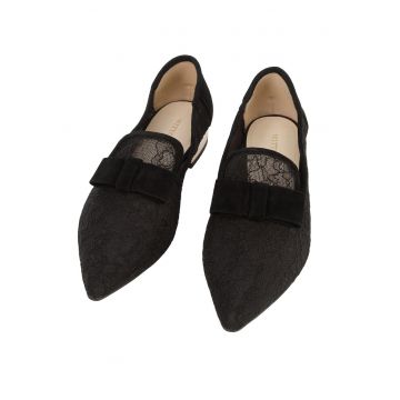 Pantofi transparenti dama -  toc mic - piele naturala/sintetic - negru