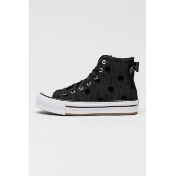 Tenisi All Star mid-cut flatform cu funda