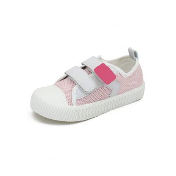 Tenisi  Casual - Textil - Fete - Velcro - Roz - Alb