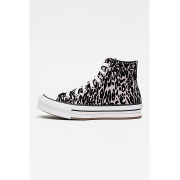 Tenisi cu model animal print Chuck Taylor All Star Lift - Negru/Lila