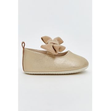 Balerini de piele ecologica cu particule stralucitoare si funde