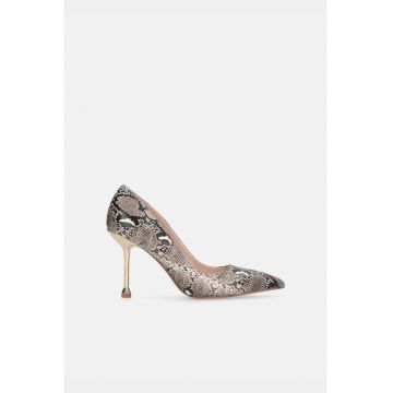 Cizme lungi de piele ecologica cu model piele de reptila Court