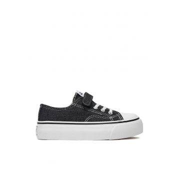 Pantofi copii -  tenisi fete - negru - tesatura textila